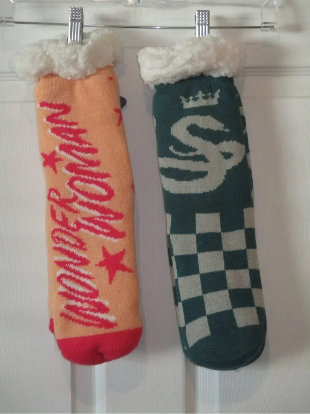 Sherpa Theme Lined Socks Non slip Lot 2 Faux Fur 1 Wonder Woman 1 Harry Potter